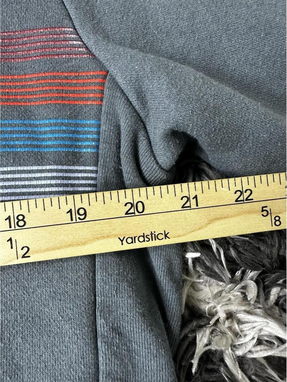 Patagonia Upisral Hoodie Mens Medium Gray Stripe Logo Pullover Sweatshirt - Picture 10 of 11